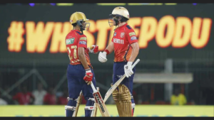 Punjab stars Shashank Singh and Sam Karan while batting. Photo: @IPL...